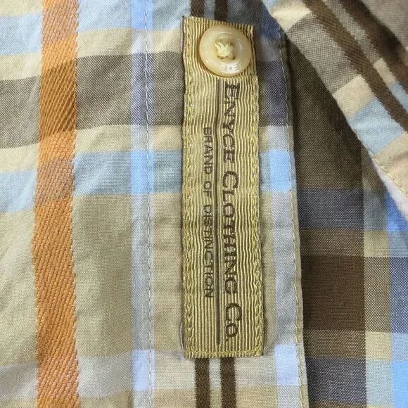 Enyce Shirt Men 3XL Plaid Button Up Short Sleeve Collared Cotton Polyester Shirt - Picture 9 of 10